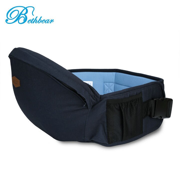 Beth Bear-tabouret de porte-bébé | Sac à dos, ceinture de maintien, pour bébés enfants, respirant, Anti-glisse, hanche: Deep Blue