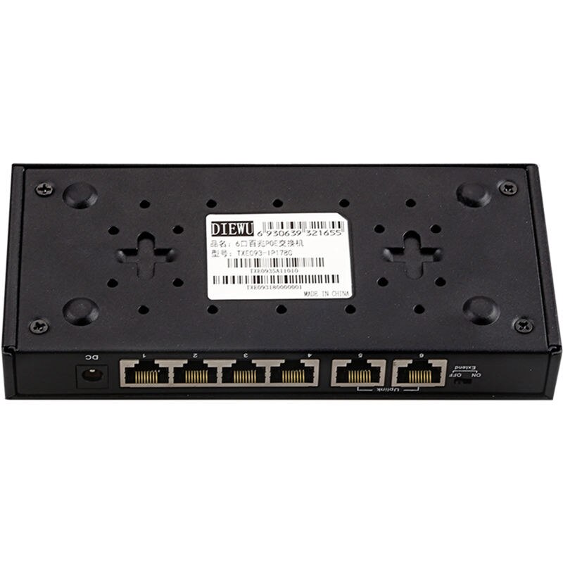 Diewu 6- poorts poe gigabit ethernet-netwerkswitch, 10/100/1000 mbps lan-hub, 4- poorts poe-voedingsschakelaar en injector voor ip-camera (eu-stekker)