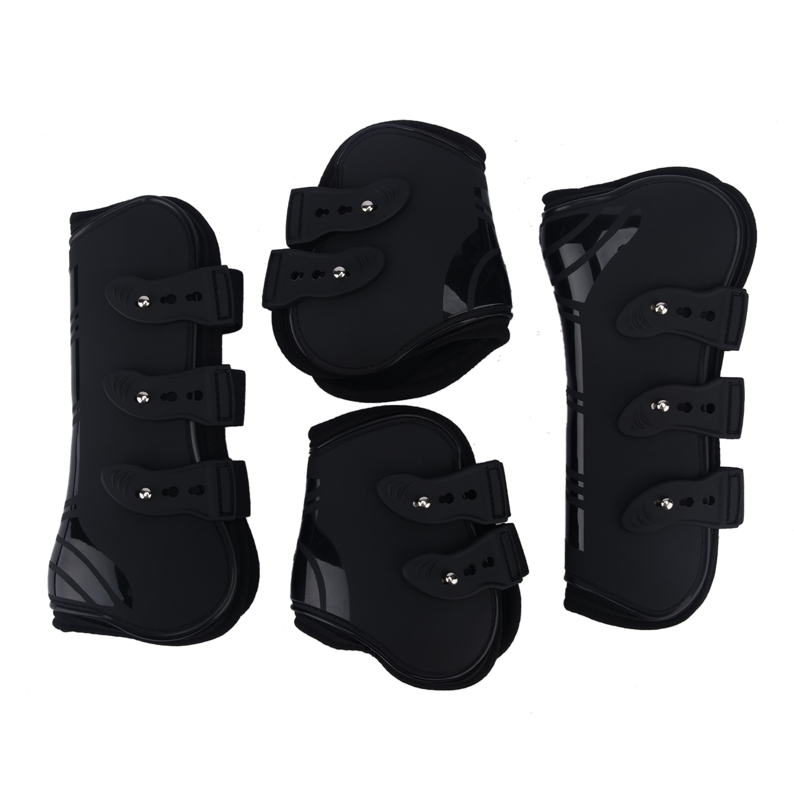 Training Front Hind Practical Outdoor Equestrian Farm Protection Wrap Guard Riding Brace Adjustable Horse Leg Boots Durable: Black M