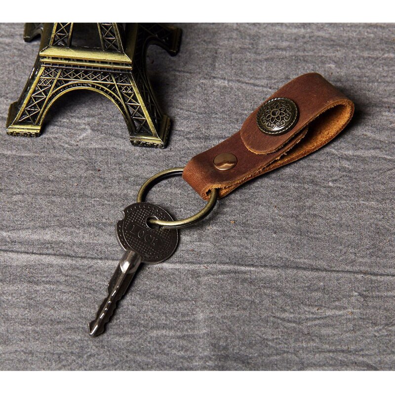 Porte-clé en cuir avec lanière, d'affaires, pour voiture