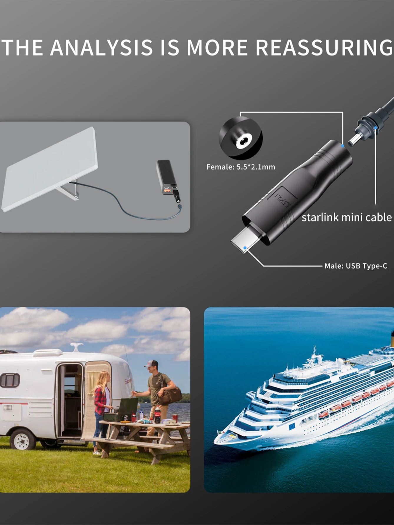 Starlink Mini accesorios Starlink Ethernet Adapte, mini cable starlink, starlink mini usb c, Starlink mini DC Cable de alimentación a USB-C