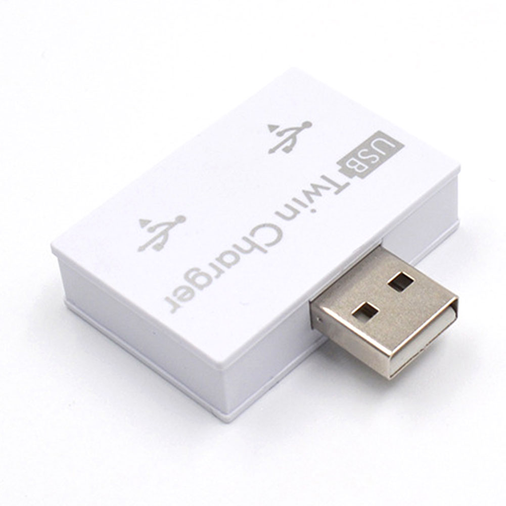 Divisor de 2 puertos estable, cargador doble portátil para teléfono y tableta, adaptador de Mini ABS USB Hub , extensor práctico
