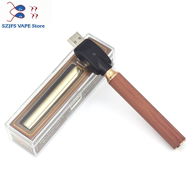 sub two BK batterey 650mah 900mah Vape Pen USB Charger Vape Battery Gold Wood 510 Wire Crystal Pack for CBD Thick Oil Cartridge