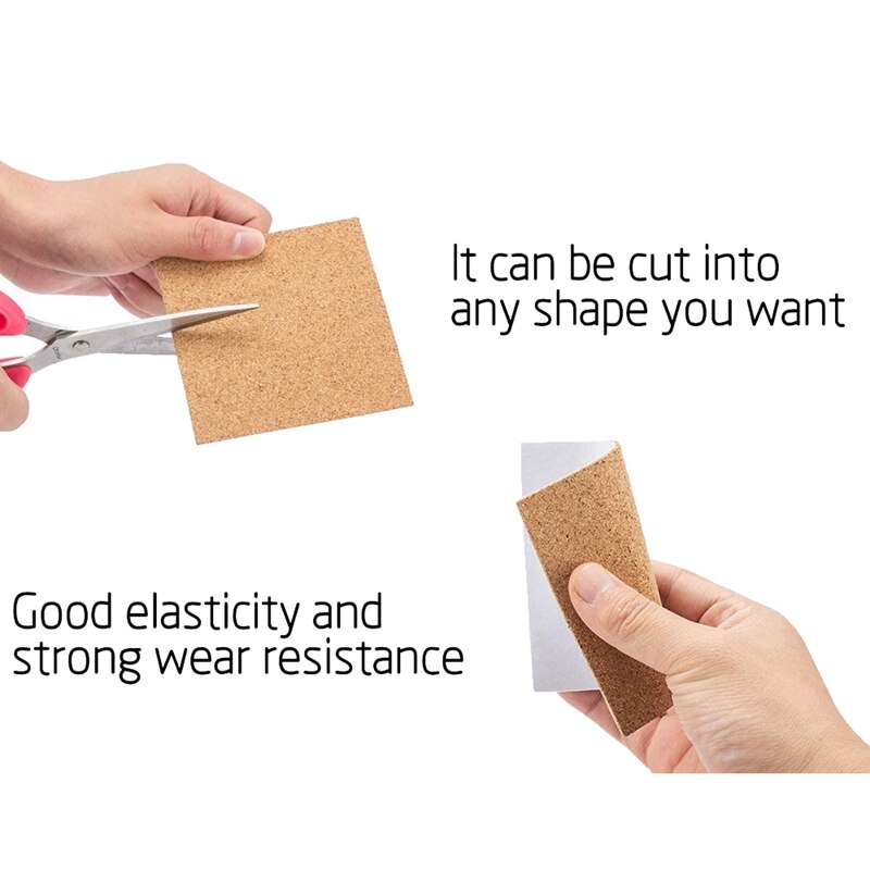 Self-Adhesive Cork Coasters,Cork Mats Cork Backing Sheets for Coasters and DIY Crafts Supplies (40, Square)