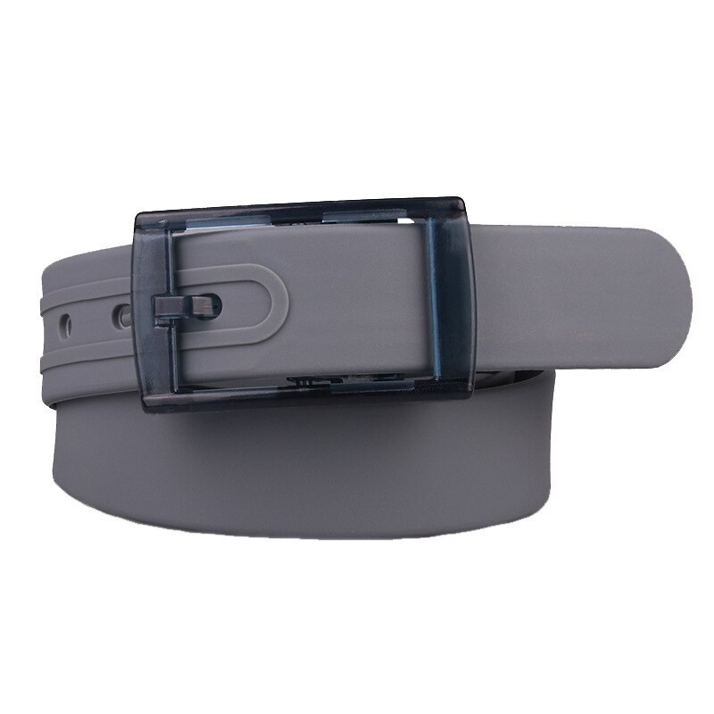 Candy Colors Jelly Rubber Plastic Buckle Belts Adjustable Unisex Women Men Silicone Belt Student Jeans Pants Straps Wristband: Gray