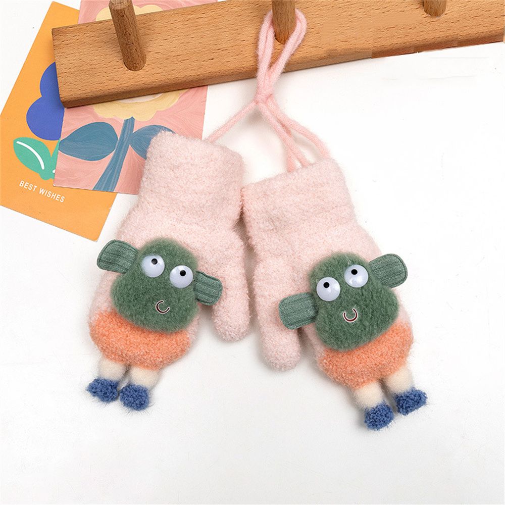 Jongen Meisje Baby Peuter Kinderen Kids Leuke Winter Gebreide Handschoenen Wanten Dikker Wanten: pink
