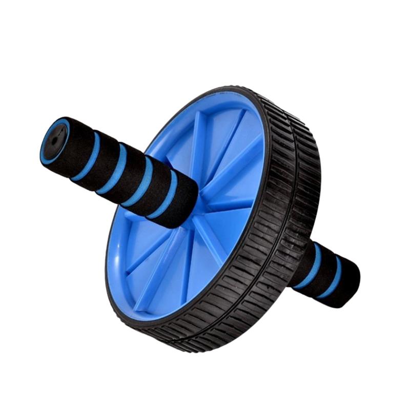 Abdominal Exercise Roller Double Wheel Abdomen Training Roller Mute Abdominal Wheel Blue