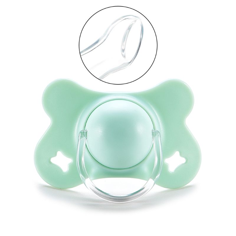 Chupete de silicona para bebés con tapa, forma de mariposa, redondo y plano, para dormir, morder, masticar