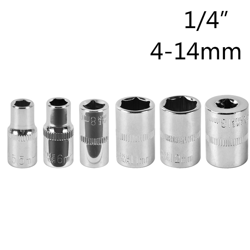 1/4"4-14mm Socket Wrench Head Wrenches Hex Allen Key Ratchet Torque Wrench Sleeve Head