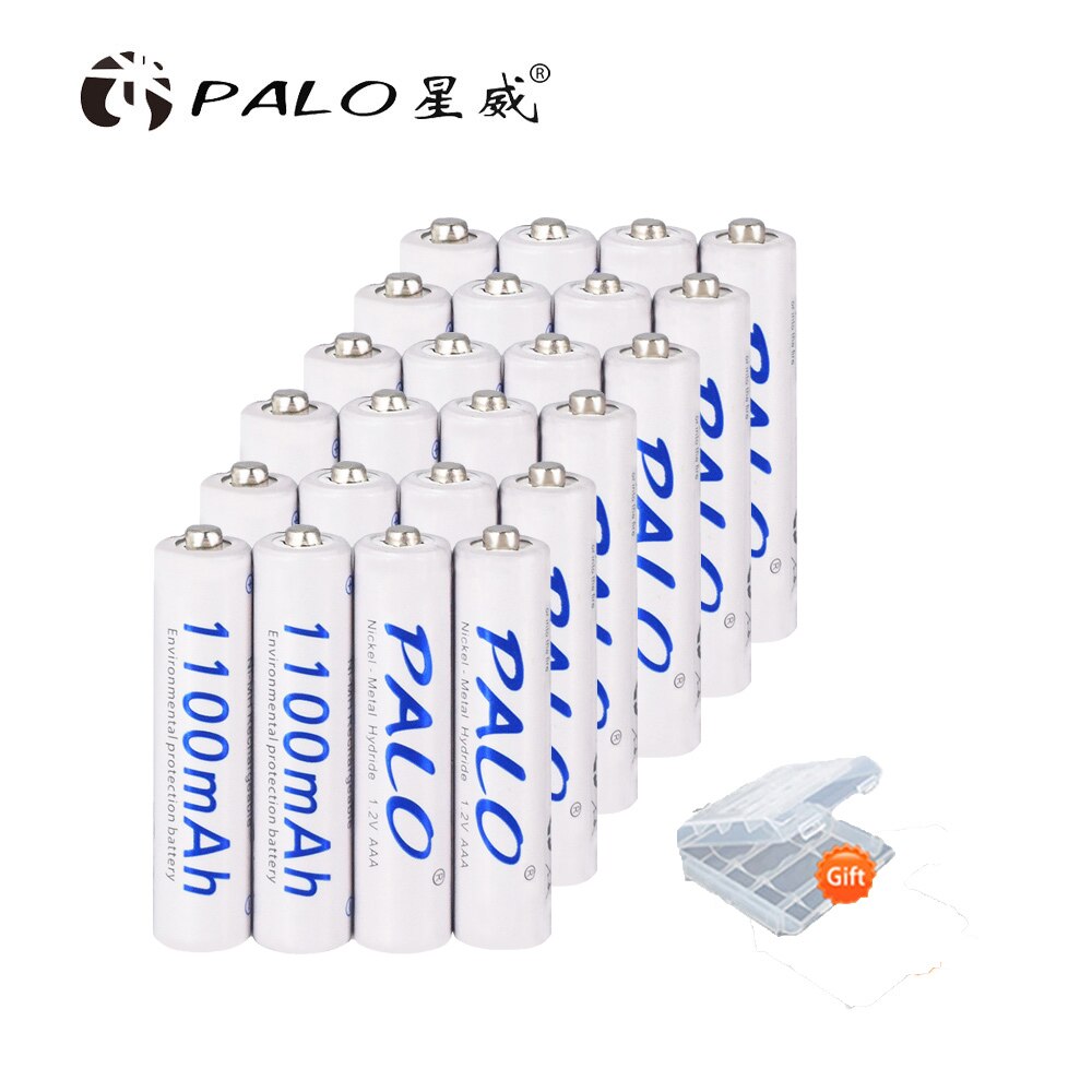 PALO 4-24 Stück AAA Akku AAA Akku 1,2 V Ni-MH 3A Batterien 1100 mAh NiMH Batterie Taschenlampe Batterien für Spielzeug: Grün