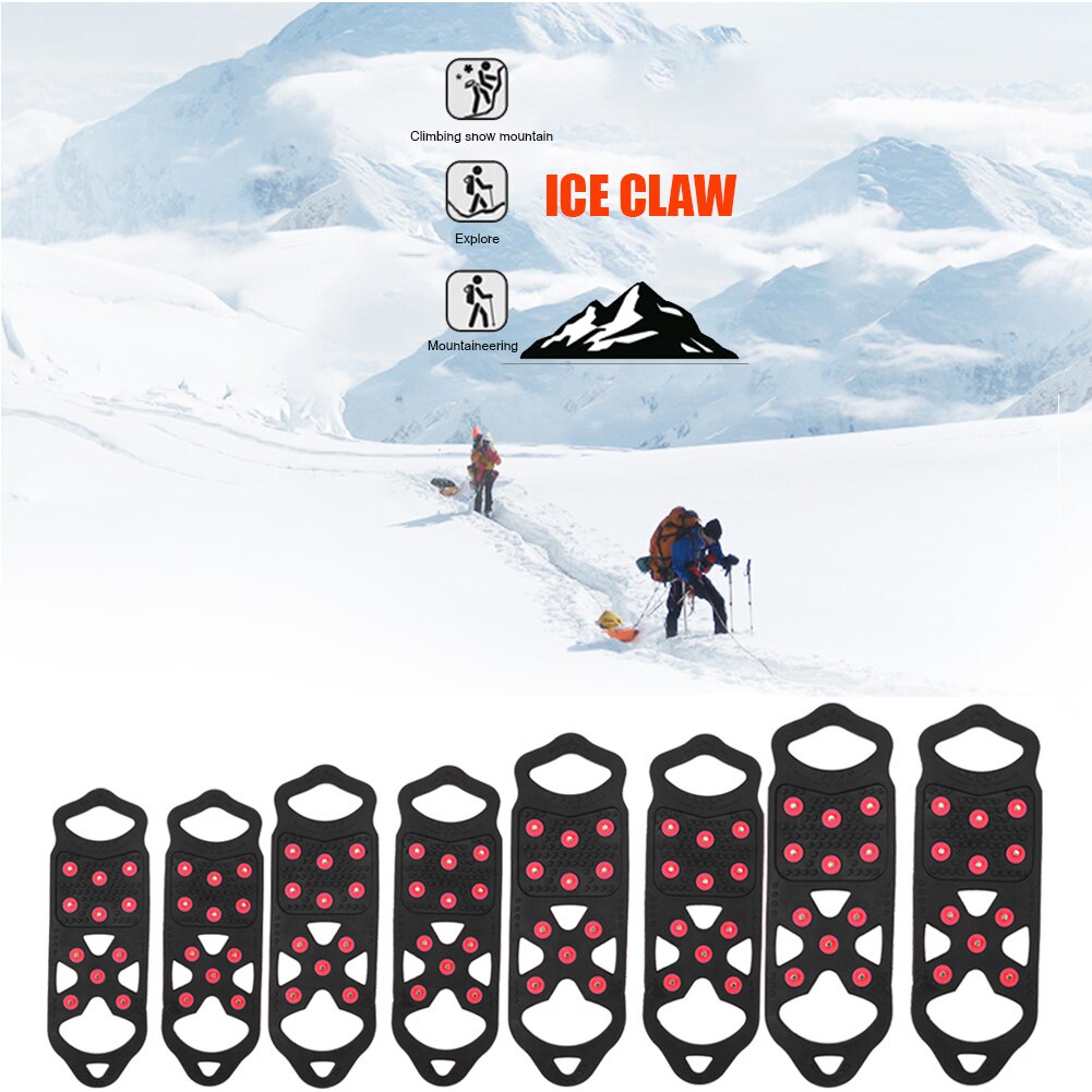 1 paar 11 noppen antislip ijs gripper spike winter outdoor klimmen antislip sneeuw spikes grips noppen over schoenen hoezen stijgijzers