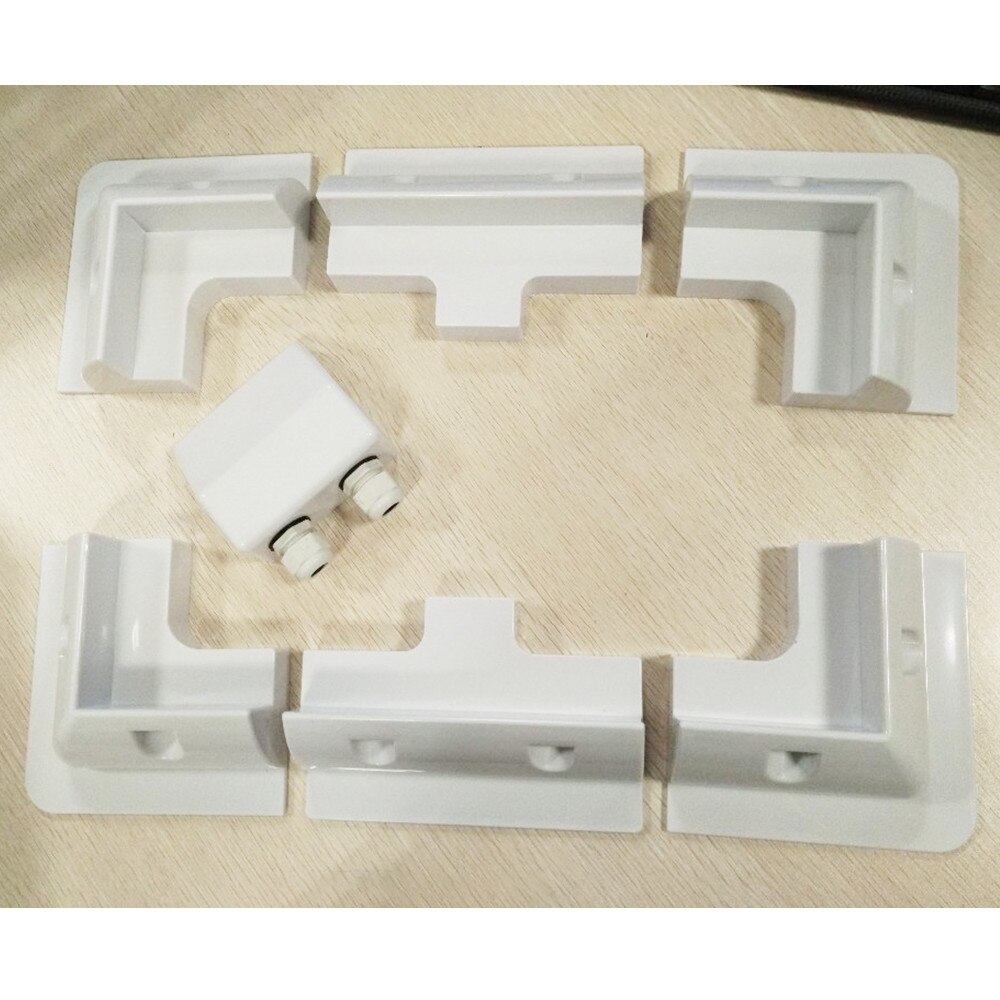 7 stk soporte panel sol hjørne montering abs beslag kit autocamper campingvogn rv båd solpanel stativ hvid eller sort: Hvid beslag