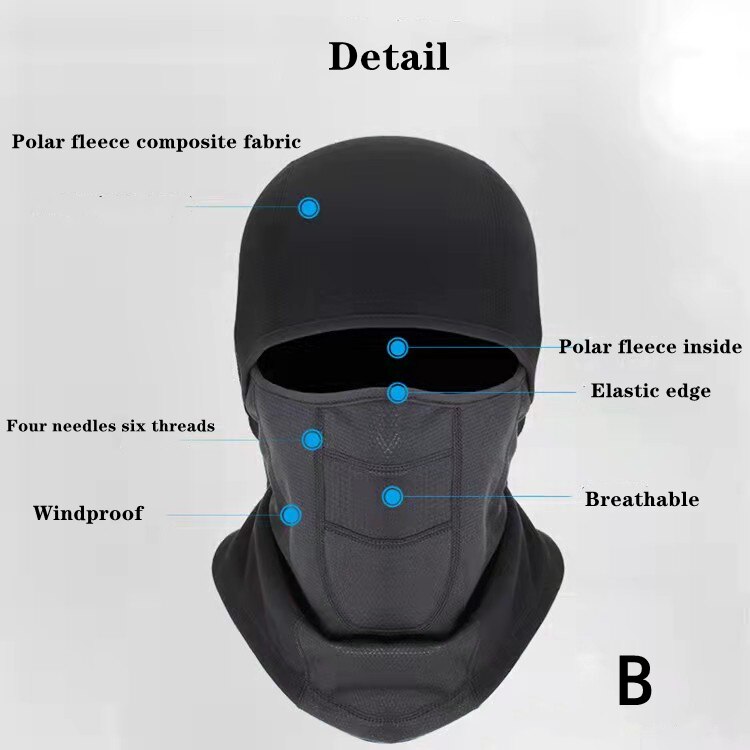Winter Riding Mask Warm Motorcycle Riding Headgear Outdoor Windproof Ski Mask Cycling Mask Breathable Mask For Face: B