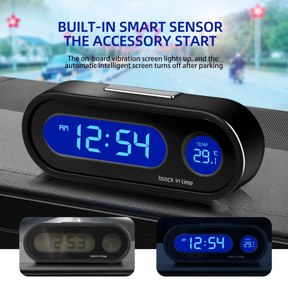 Zeit/Temperatur Auto Instrument Mini Auto elektronische Uhr Zeit Auto Uhren leuchtende Thermometer LCD Hintergrund beleuchtung Digital anzeige