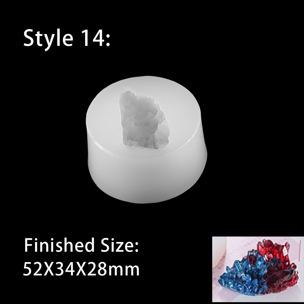 20 stylów wyczyść rudy bryła kryształowa epoksydowa formy żywiczne różne kształty Spar dla żywicy epoksydowej odlewania formy biżuteria silikonowa Making: style 14
