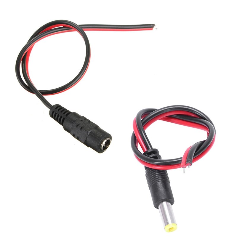 20 Pair 5.5 X 2.1Mm Female & Male DC Power Jack Plug CCTV Camera Power Connection Line