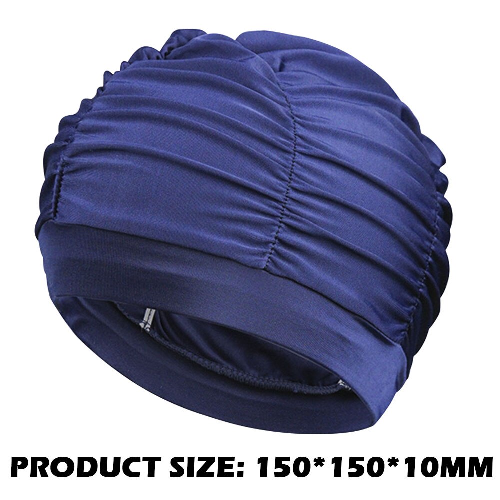 Geplooide Badmuts Lang Haar Stretch Elastische Nylon Zwemmen Badmuts Voor Vrouwen Dames Outdoor Zwembad Accessoires