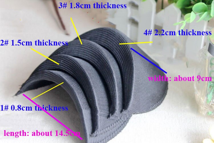 4 Paar 2.2Cm Zwart Soft Pad Schouder Padding Spons Schoudervullingen Pak/Blazer/Geul Unisex Paddeds naaien Accessoires