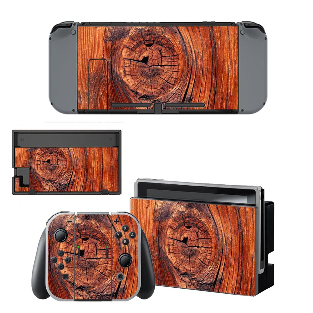 12 arten Holzmaserung Stil Vinyl Aufkleber Haut Aufkleber Für Nintendo Schalter NS NX Konsole Protector Spiel Accessoriy NintendoSwitch: Style 8