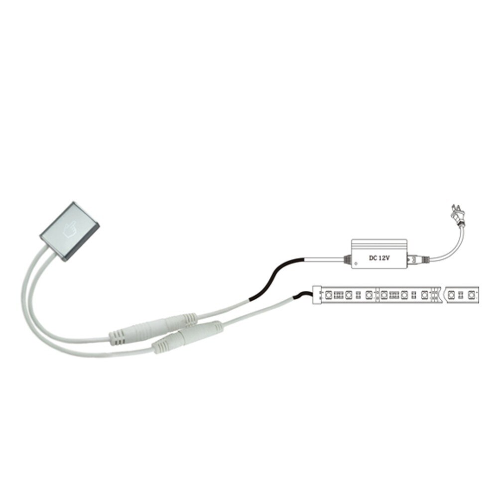 Itouch lysdæmper controller switch touch brug til enkeltfarvet led strip lampe eller pære  dc12v- 24v 3a med detailpakke l