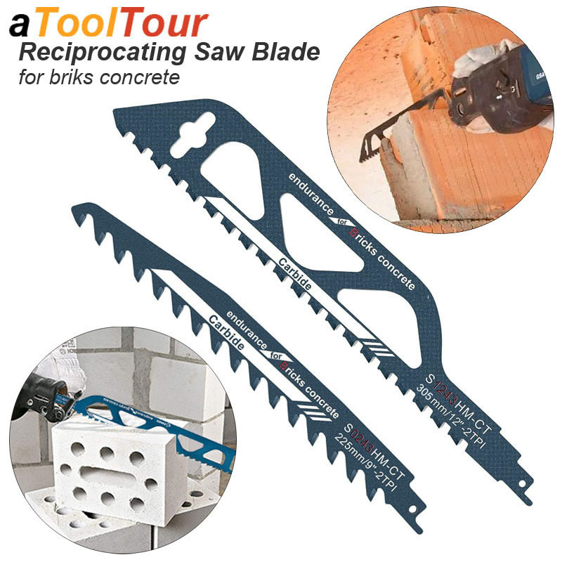 Reciprozaagblad Sloop Metselwerk Sabel Carbide Legering Hard Gesneden Baksteen Houten Blok PVC Buis Poreuze Beton Tanden Getipt