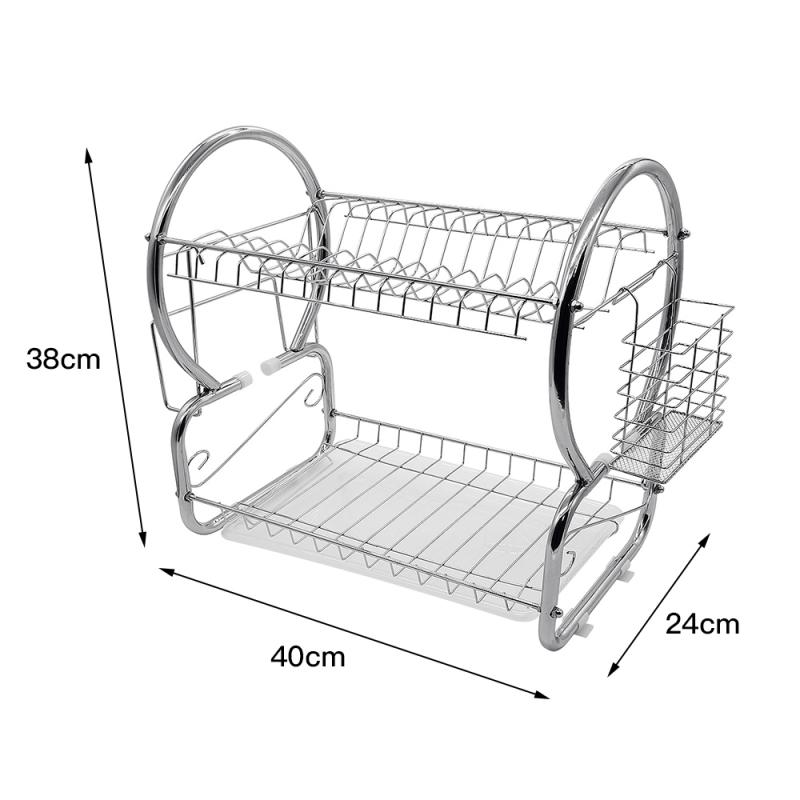 Dish Drying Rack Storage Holder Basket Plated Stainless Steel Washing Holder Kitchen Sink Dish Drainer Drying Organizer Shelf: 03