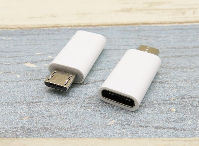 Antirr Micro USB Male 5 Pin to USB 3.1 Type C Female Connector Data Adapter Converter White