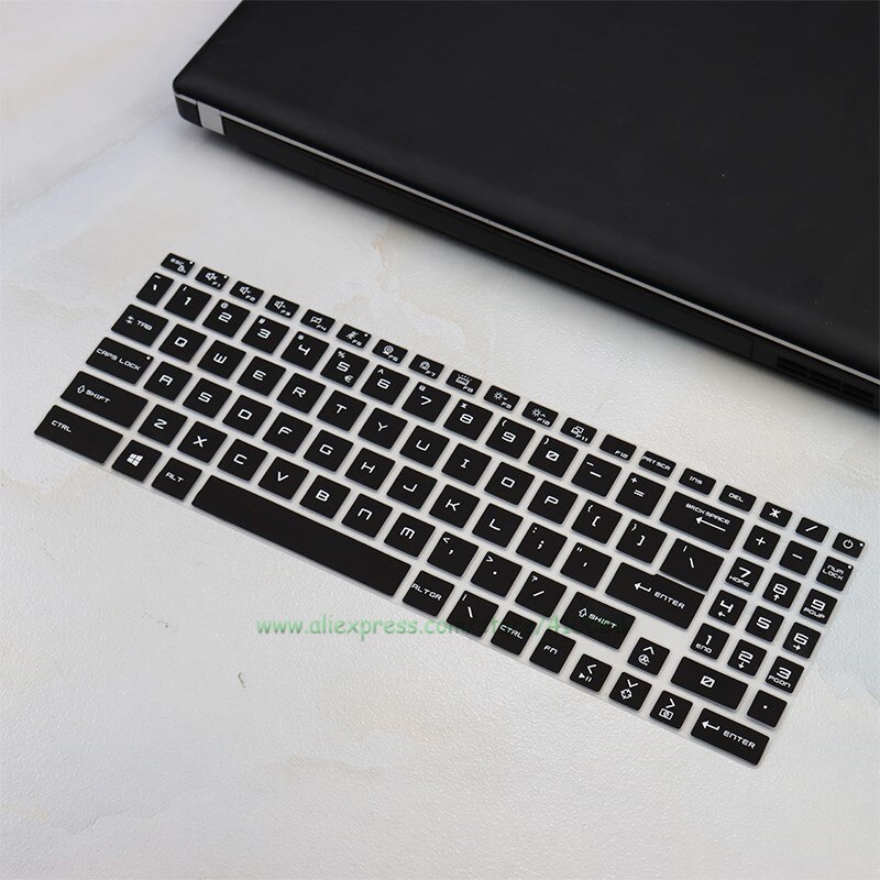 Dustproof Silicone Keyboard Cover Skin Protector For MSI GL66 Pulse Katana GF76 GL76 Katana GF66 Gaming Laptop: Black