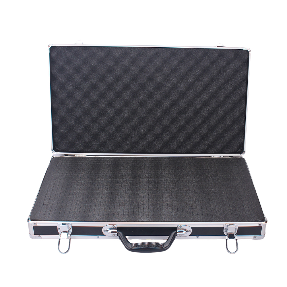 Caja de herramientas Caja de herramientas de aluminio Caja de herramientas portátil para mecánico Maleta de gran capacidad Estuche rígido 58x32x8,5 cm Caja de herramientas rectangular: Negro