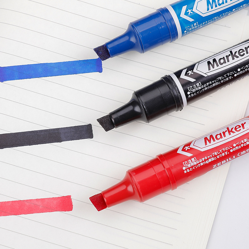 3 stücke/5 stücke Wasserdicht dauerhaft Marker Stifte Schwarz Blau verrotten Zwei Schreibfedern Öl Tinte Kein Verblassen Unterschrift Stift für Papier Metall Glas Kennzeichnung