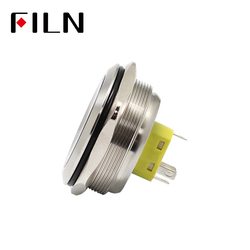 40mm stainless steel ring lamp 6v 12v 24v 220v green white yellow red momentary latching 1no1nc led metal push button switch