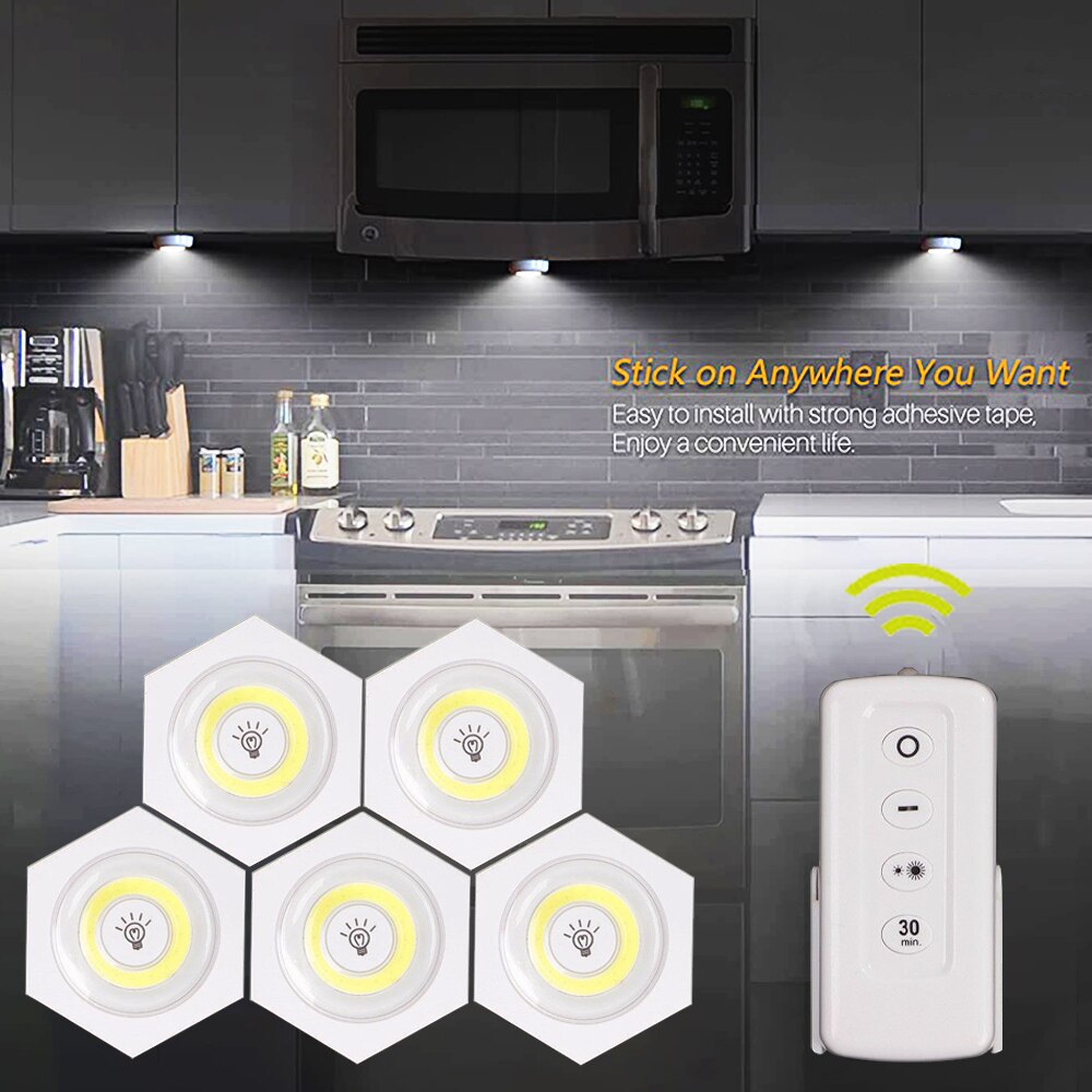 Wireless Remote Control Dimmable Night Light Decorative Kitchen Closet Staircase Aisle Bathroom Dimmable Lighting LED Lights