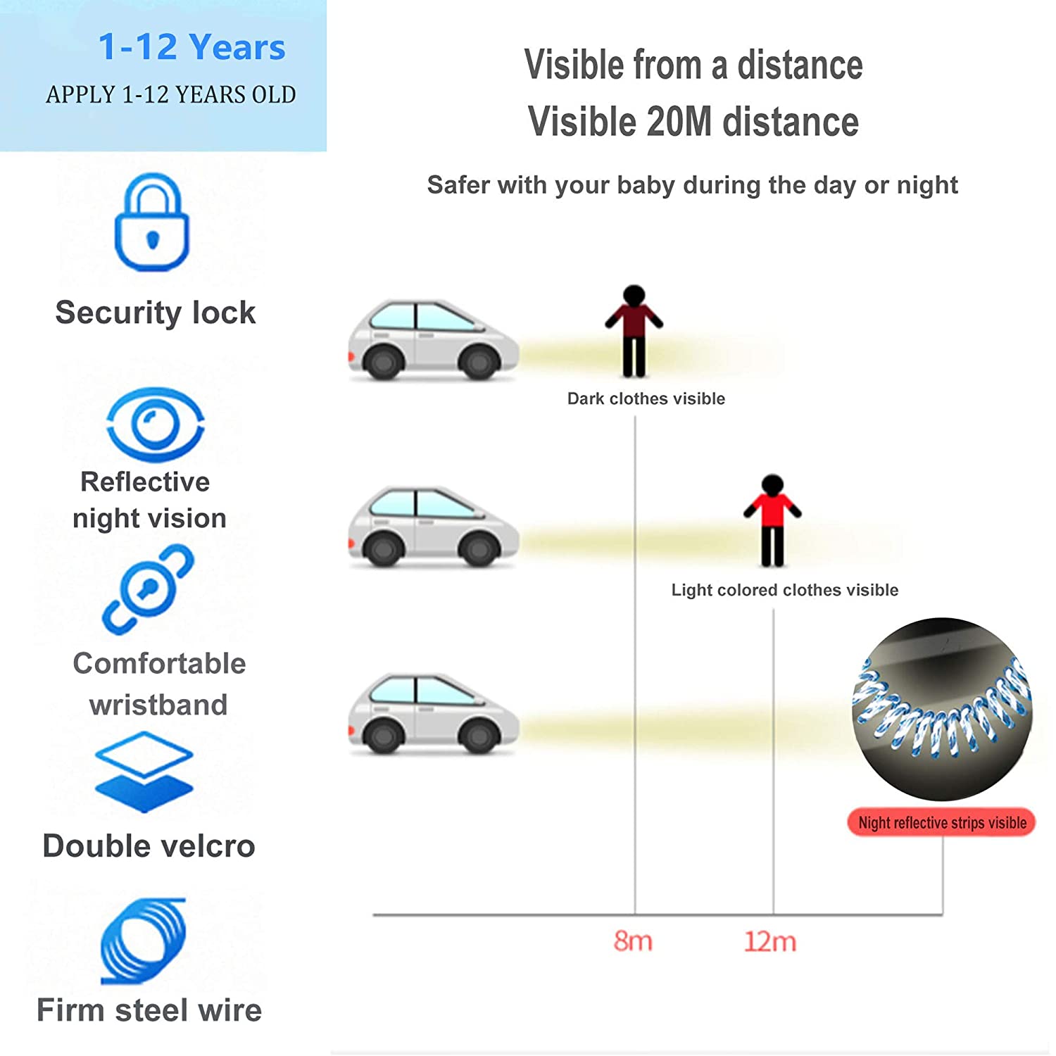 Anti Lost Wrist Link with Magnetic Induction Lock Toddler Wrist Leash for Kids Child Safety Harness Baby Proofing Wristband