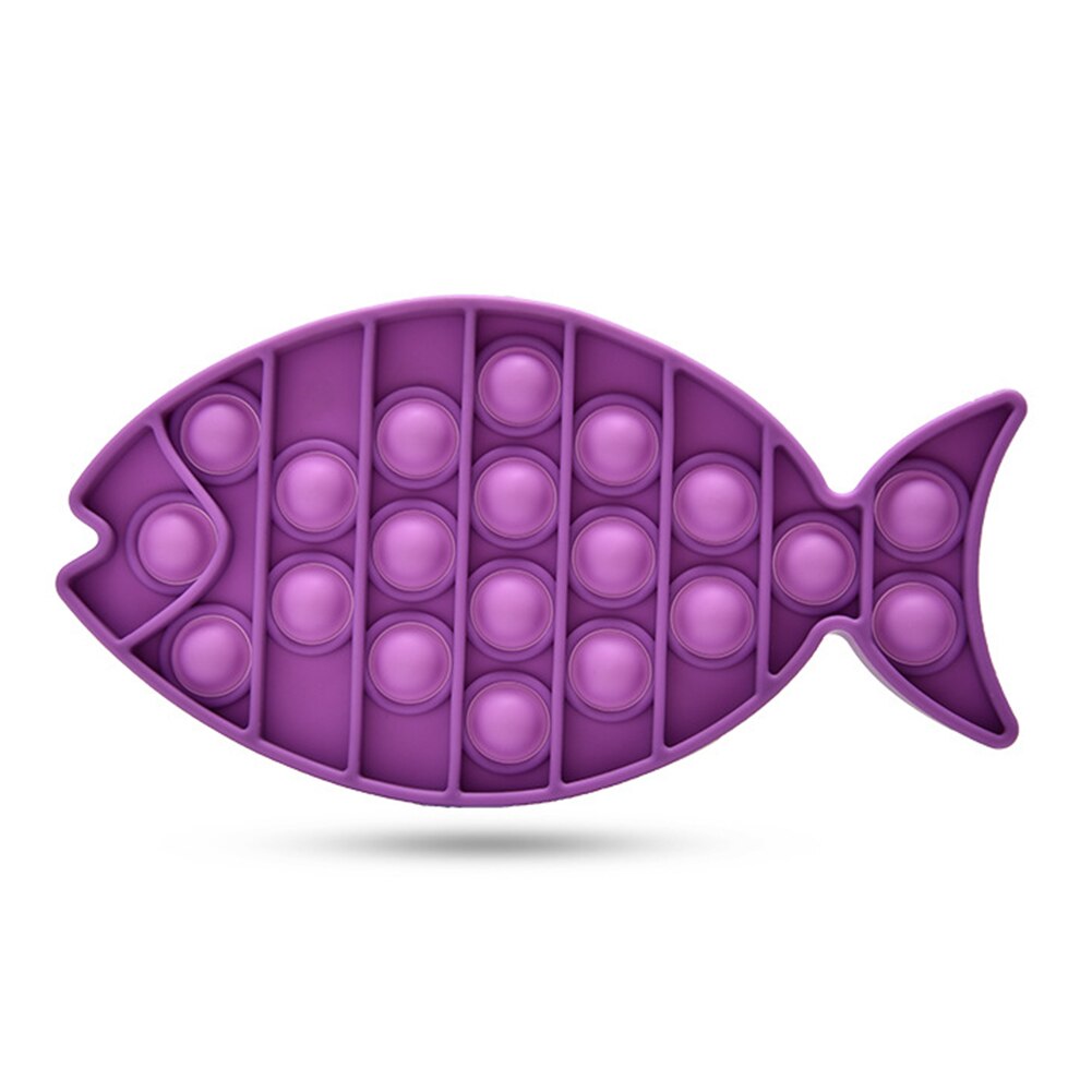 Push Blase Zappeln Sensorischen Spielzeug Fisch Katze Fokus Ausbildung Tabletop Spiel Puzzle Stress Reliever Stress Pädagogisches Spielzeug: 	Purple Fish