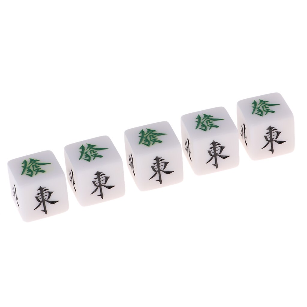 Kit Van 5 Stuks Mahjong Dobbelstenen In Acryl Mahjong-Size Accessoire