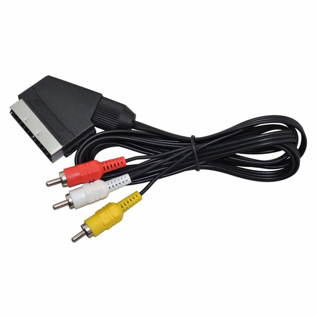 1.5M Scart To 3 RCA Scart Audio Video TV/DVD Male Cable Lead Switch Composite Cable Durable PVC Jacket
