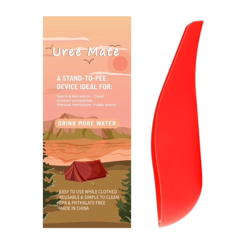 Dispositivo portátil para orinar para mujer, urinarios pie para mujer, embudo para orinar pie libre, embudo para: Rojo