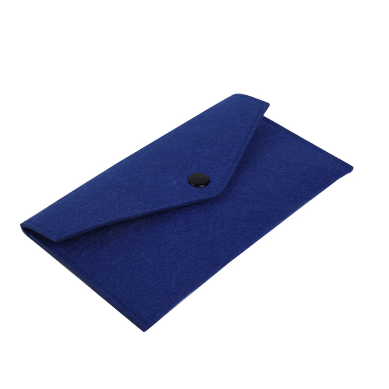 Felt Coin Purse Wallet Bag Change for Key Card Holder Credit Card Holde: DEEP BLUE