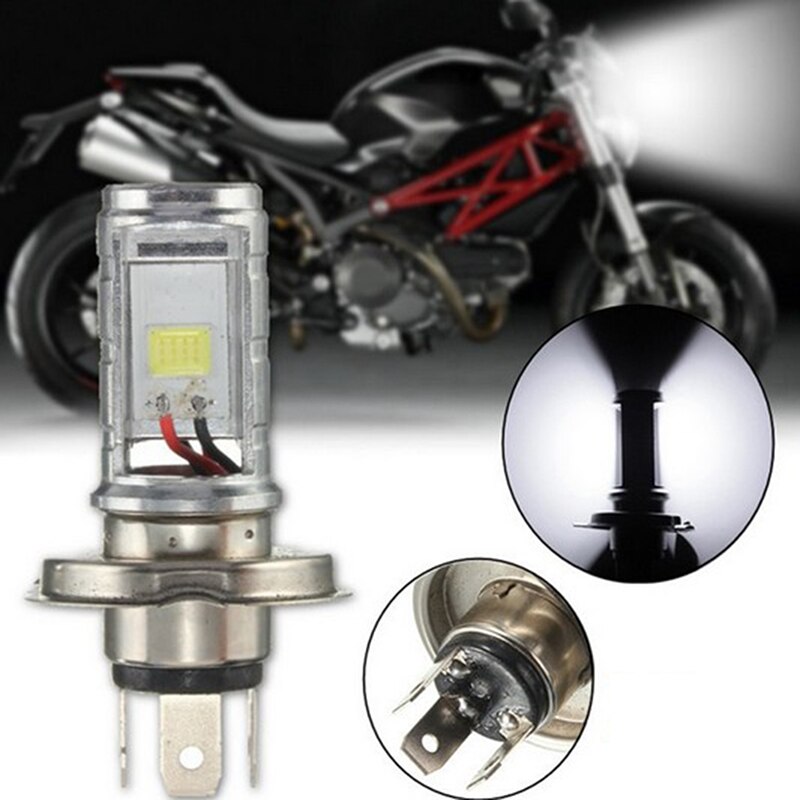 1Pcs 12W H4 Motorfiets Cob Lamp Led Licht Lamp Hi/Lo Beam Koplampen Koplamp Front Light lamp