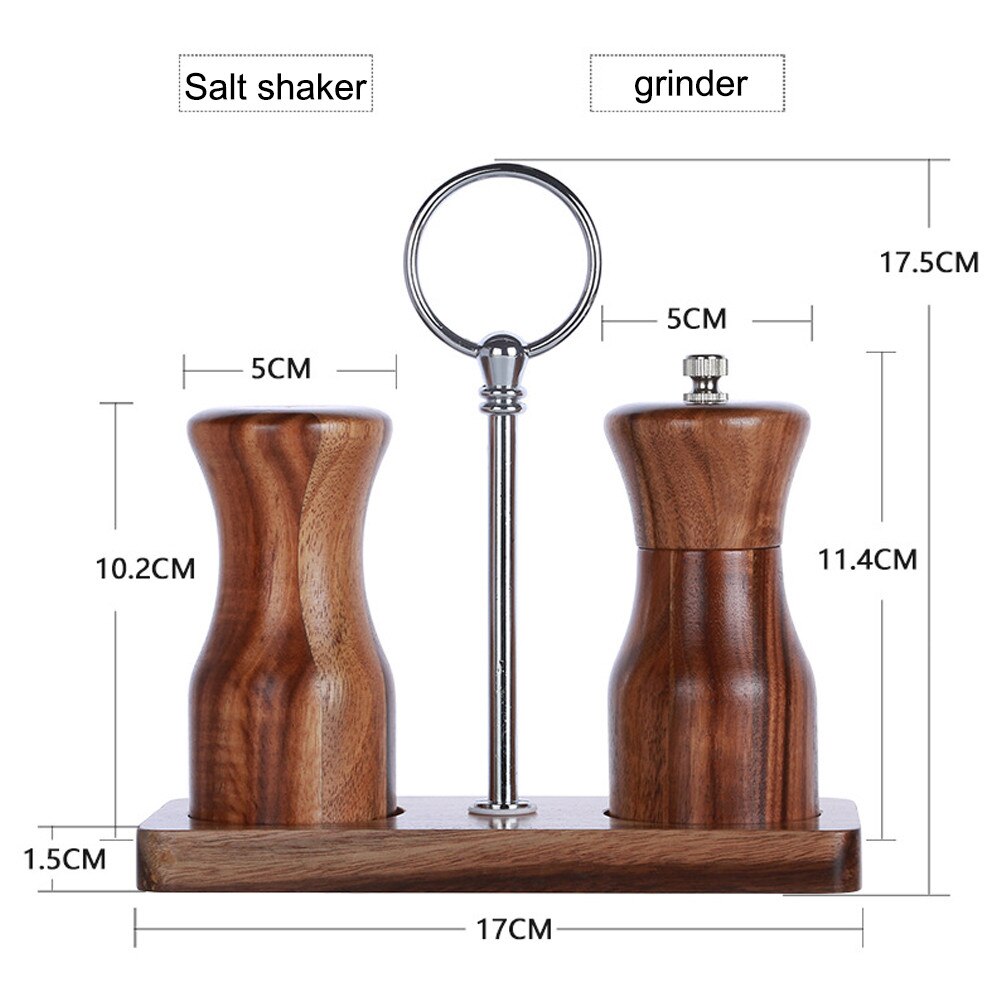 Wooden salt and pepper grinder adjustable wooden salt pepper grinder salt shaker kitchen tool