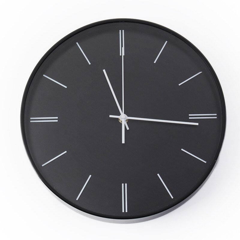 Simple Wall Clock European Style Home Mute Wall Clock Pastoral Style Wall Clock Sweep Circle Clock Stic: 3001 No Word Pure Black