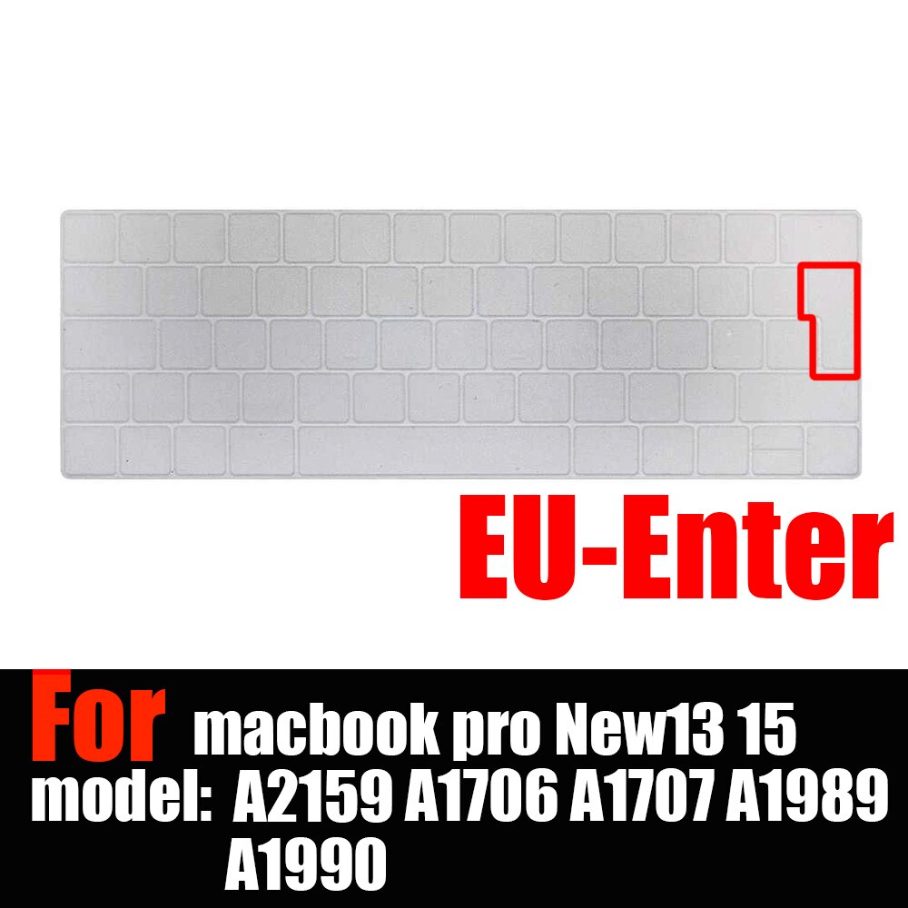 Francuski układ osłona klawiatury ue dla macbook touchbar 13 "15" A1990 A1989 A1707 A1706 folia ochronna na klawiaturę laptopa AZERT: Jasne