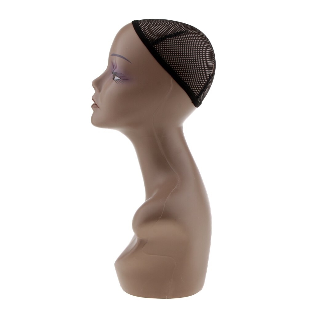 Female Mannequin Head Bust Wig Hat Jewelry Necklace Salon Display Model Manikin and Net Cap Jewelry Hat Display Model
