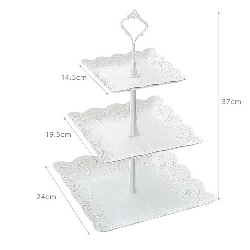 3 Tier Kartonnen Cupcake Cake Muffin Stand Voedsel Serveren Verjaardag Wedding Party: Square