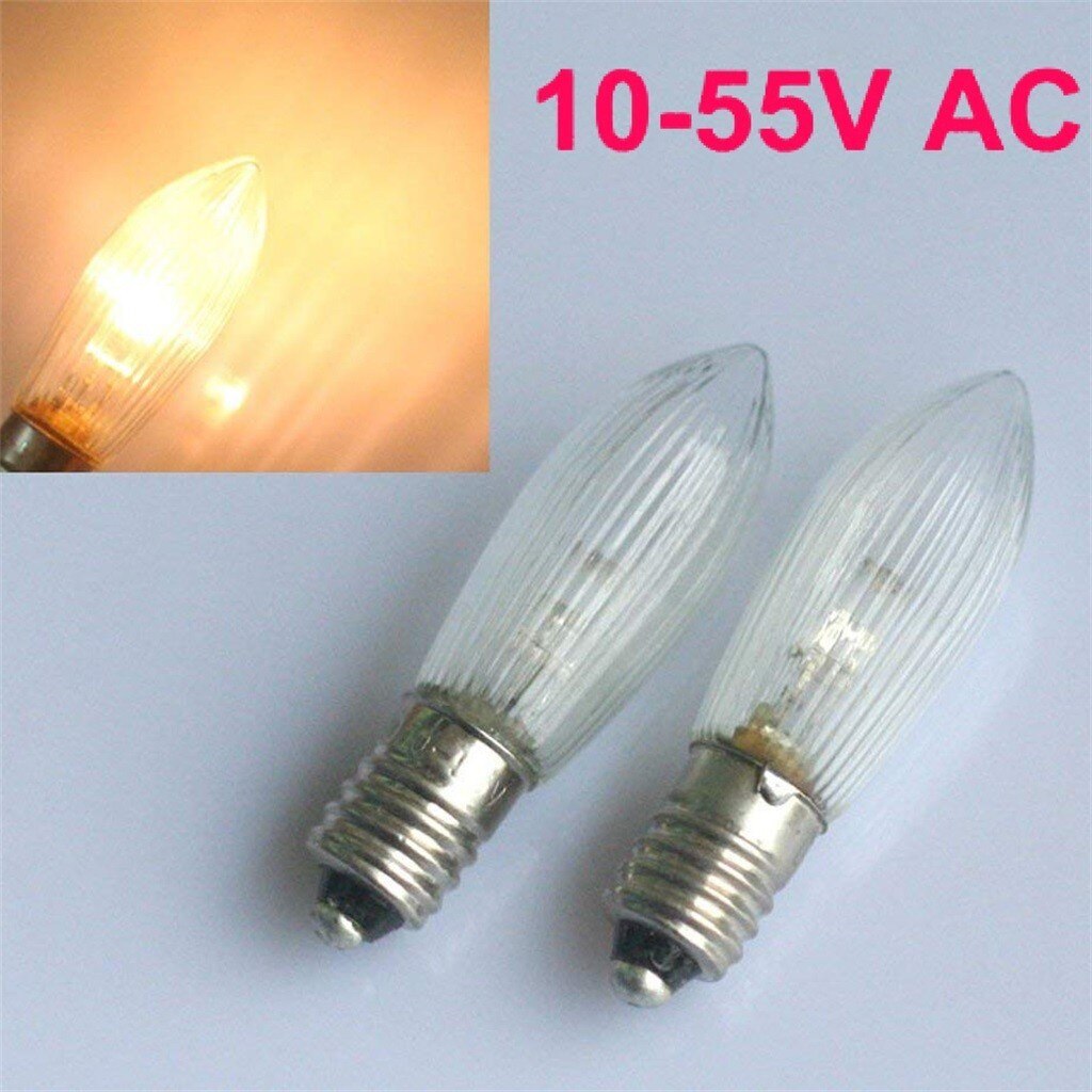 Pack Of 12 E10 Led Replacement Lamp Bulb Candle Light Bulb For Light Chains 10 V Corn Lamp Chandelier Lighting Candle Light Bulb