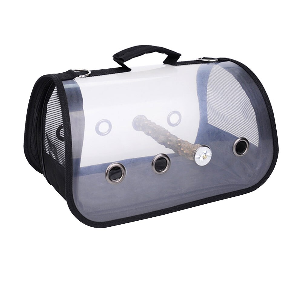 Multifunctionele Papegaaienkooi Vogel Carrier Dierbenodigdheden Dubbele Rits Transparant Wandelen Draagbare Reizen Installeren Handtas: Black