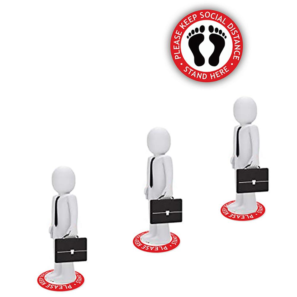 Ground Sticker Interior Floor Adhesive Figure With Social Distance Marker "Keep Your Standing Distance Here" Floor Sticker: B