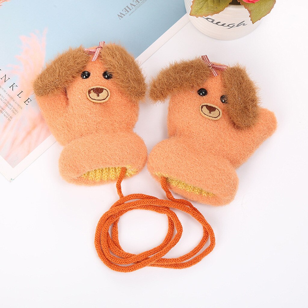 Inverno animali bambini guanti bambini bambini ragazzi ragazze inverno simpatico cartone animato animale caldo maglia guanti spessi Детские Варежки