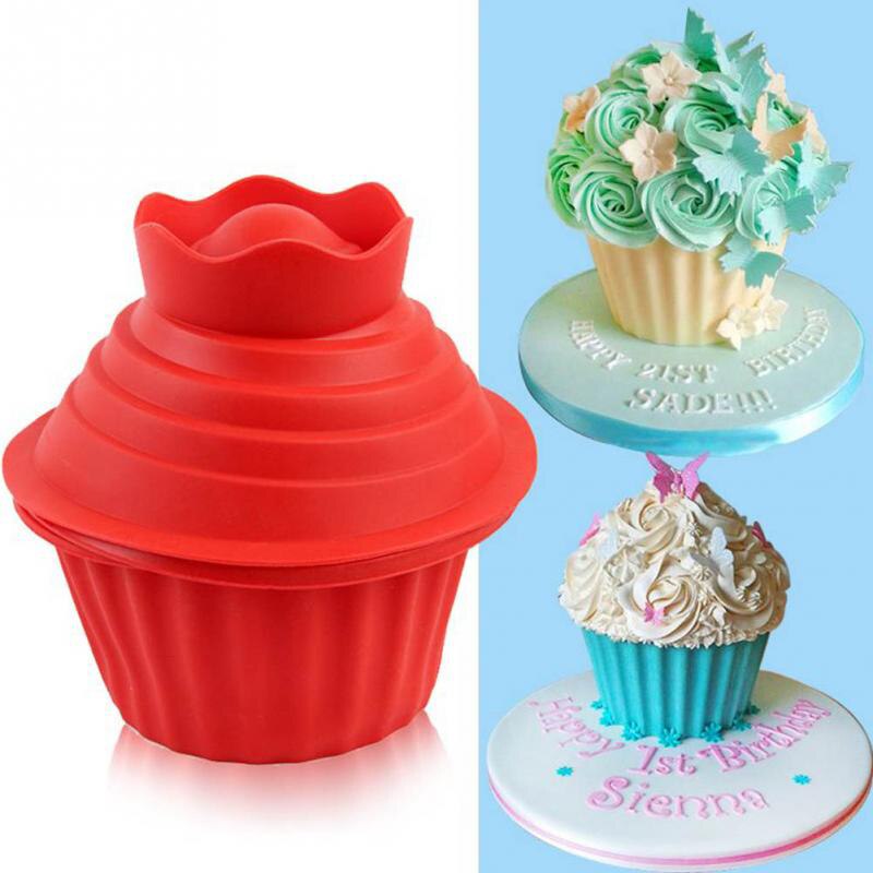 3pcs/set Giant Silicone Cupcake Mold Big Top Cake Mould Non-Stick Cake Fondant Mold DIY Idea For Easy Decorating Cake Bake Tool