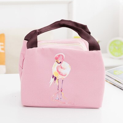 Bolsa térmica de frío/calor, bolsa de almacenamiento de leche para comida de bebé, bolsas de aislamiento, bolsa impermeable Oxford FOX, bolsa de almuerzo, bolsa de comida infantil para niños: Pink Flamingo